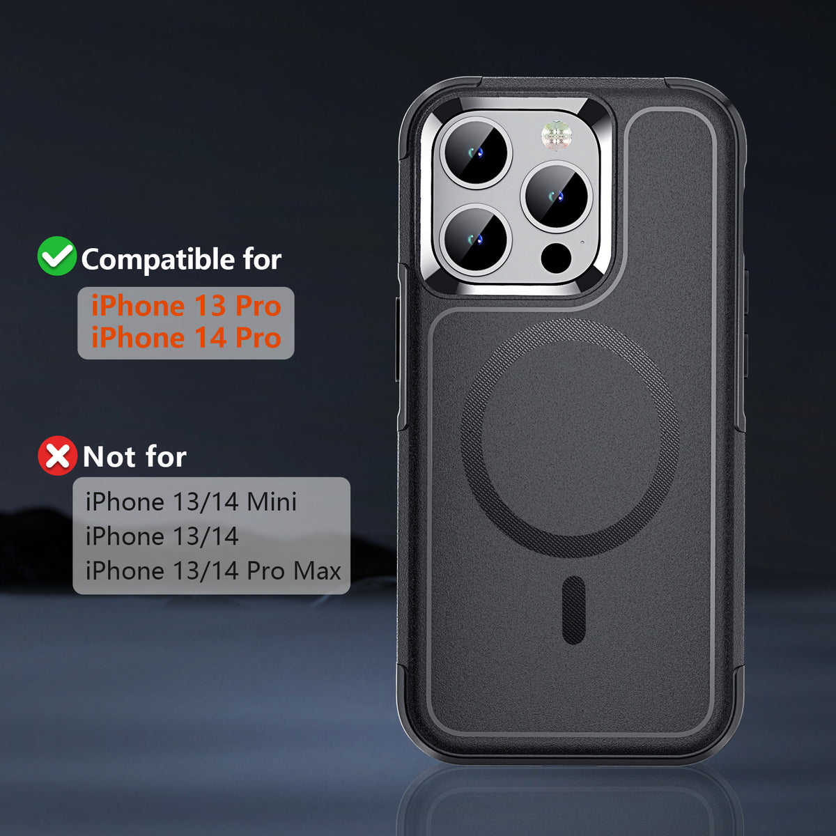 Only Designed for iPhone 13 Pro Case 6.1 inch,Black – xiwxi