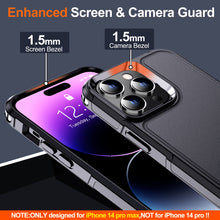 Load image into Gallery viewer, Magnetic for iPhone 14 Pro Max Phone Case [Compatible with Magsafe][Military Grade Drop Protection][Glass Screen Protector+Camera Lens Protector] Heavy Duty Shockproof Case 6.7 Inch-Black
