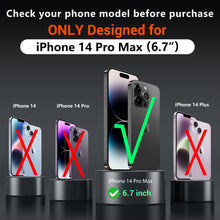 Load image into Gallery viewer, Magnetic for iPhone 14 Pro Max Phone Case [Compatible with Magsafe][Military Grade Drop Protection][Glass Screen Protector+Camera Lens Protector] Heavy Duty Shockproof Case 6.7 Inch-Black
